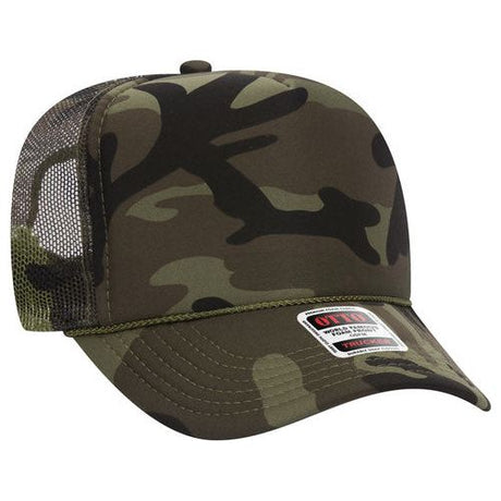 OTTO CAP 5 Panel High Crown Mesh Back Foam Trucker Hat 39-165