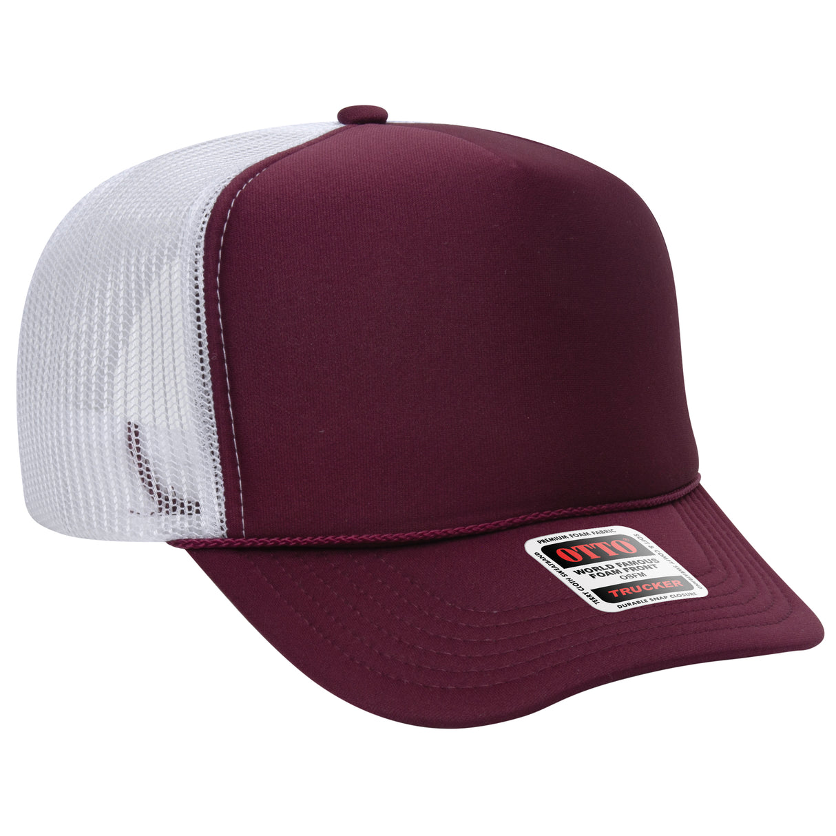 OTTO CAP 5 Panel High Crown Mesh Back Trucker Hat OTTO 39-165
