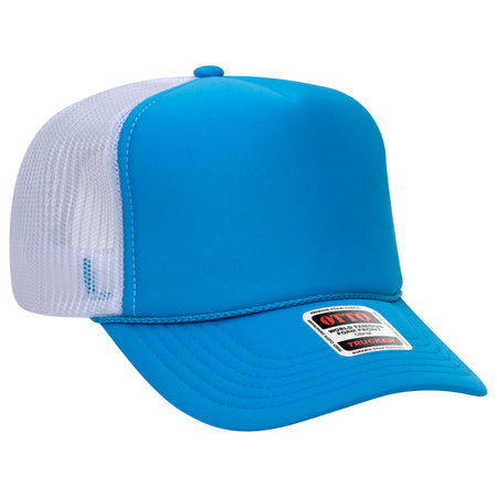 OTTO CAP 5 Panel High Crown Mesh Back Trucker Hat - OTTO Otto Cap 10710716 N Blu/N Blu/Wht OSFM - Adult