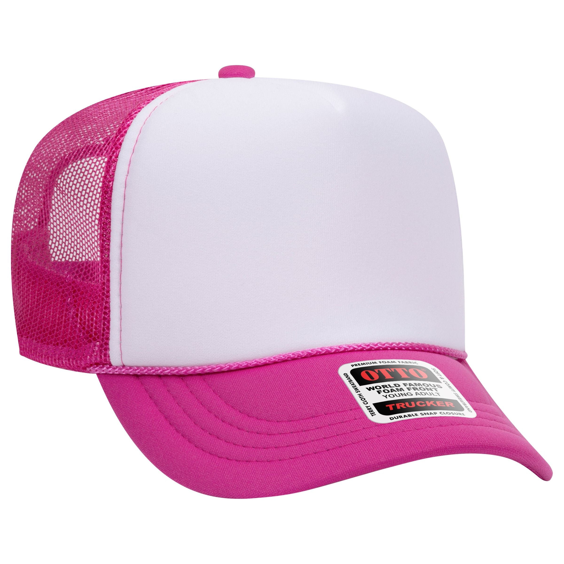 Ottocap 5-Panel Trucker Hat - Polyester Foam Front, Mesh Back, Adjustable Snap (Jade)