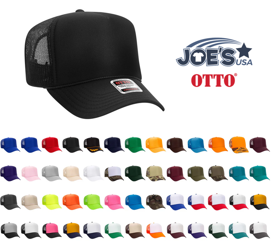 OTTO CAP 5 Panel High Crown Mesh Back Foam Trucker Hat 39-165 Caps OTTO CAP