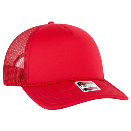 OTTO CAP 5 Panel Low Profile Mesh Back Trucker Hat OTTO 39102-1 Otto Cap 002 - Red OSFM - Adult