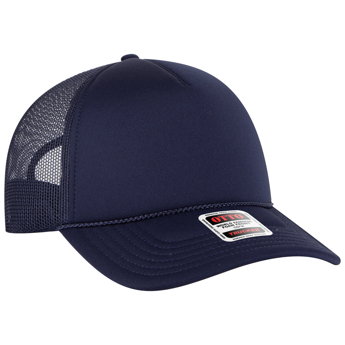 OTTO CAP 5 Panel Low Profile Mesh Back Trucker Hat OTTO 39102-1 Otto Cap 004 - Navy OSFM - Adult