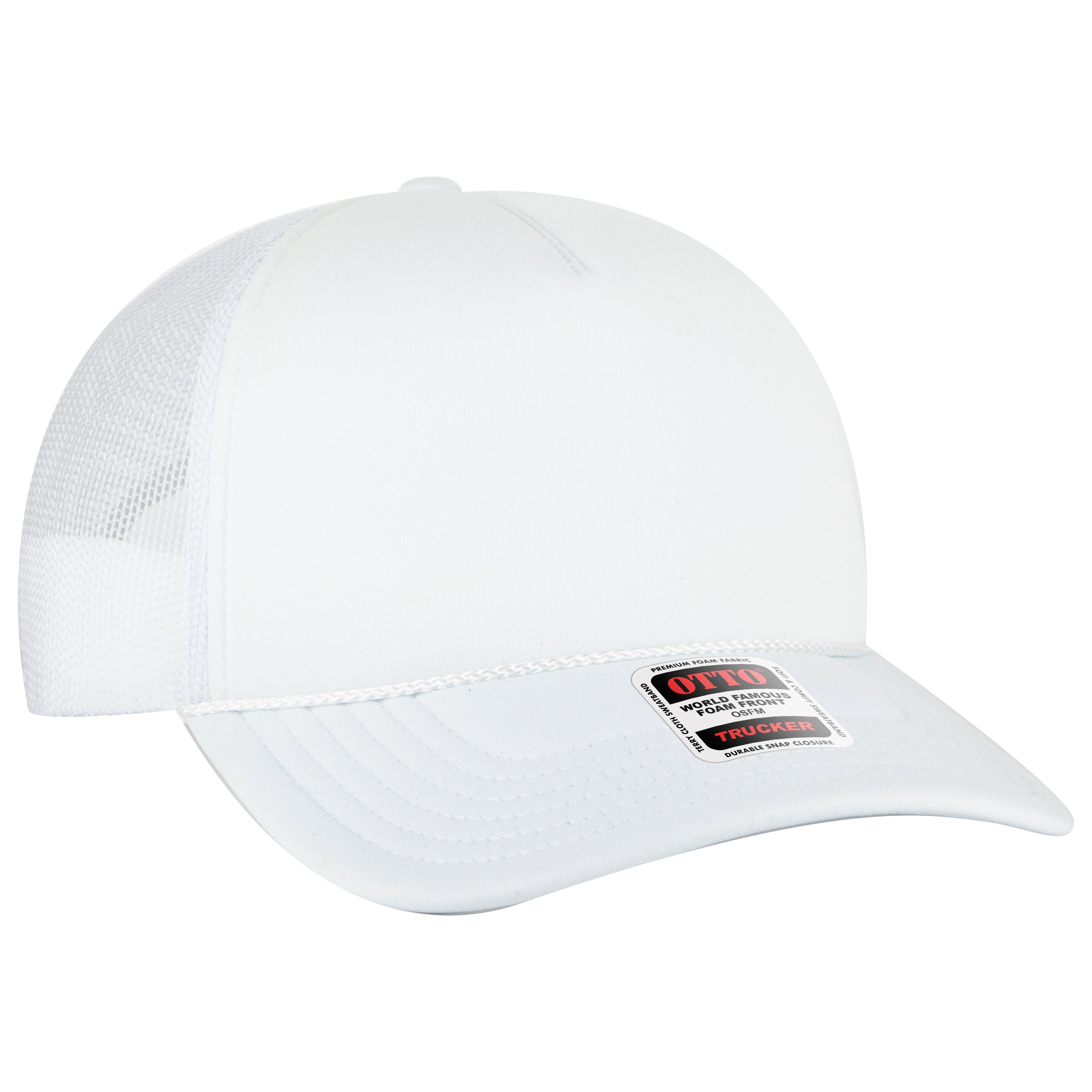 OTTO CAP 5 Panel Low Profile Mesh Back Trucker Hat OTTO 39102-1 Otto Cap 016 - White OSFM - Adult