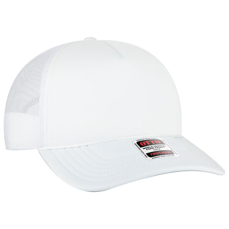 OTTO CAP 5 Panel Low Profile Mesh Back Trucker Hat OTTO 39102-1 Otto Cap 016 - White OSFM - Adult