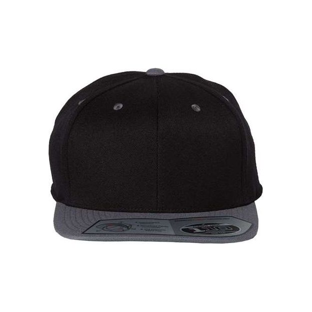 Flexfit 110® Snapback Cap - Flexfit 110F Flexfit Black/ Grey Adjustable