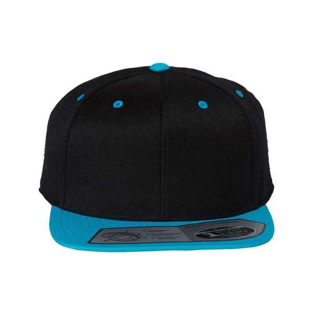 Flexfit 110® Snapback Cap - Flexfit 110F Flexfit Black/ Teal Adjustable