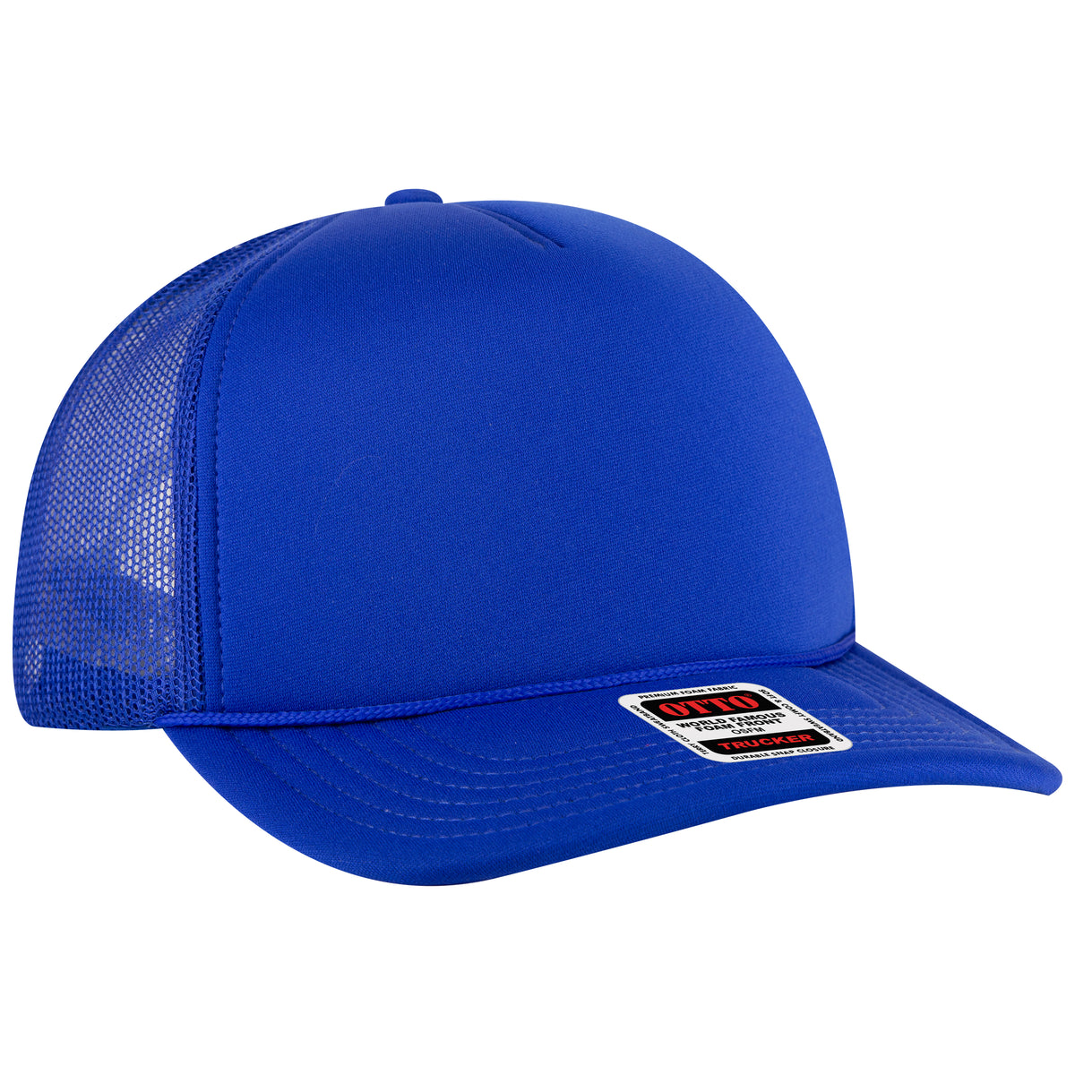 OTTO CAP 5 Panel High Crown Mesh Back Trucker Hat OTTO 3931-1 Otto Cap 001 - Royal OSFM - Adult