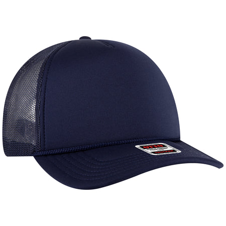 OTTO CAP 5 Panel High Crown Mesh Back Trucker Hat OTTO 3931-1 Otto Cap 004 - Navy OSFM - Adult