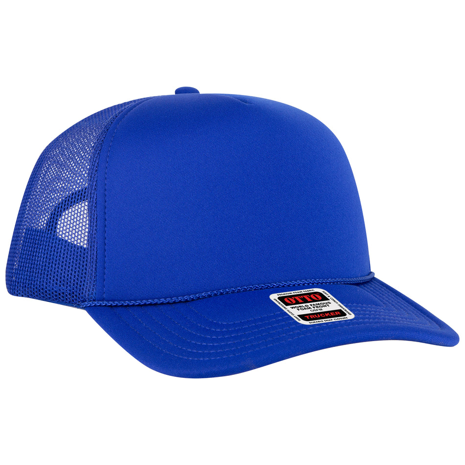 OTTO CAP 5 Panel High Crown Polyester Foam Front Mesh Back Trucker Hat OTTO 3932-1 Otto Cap 001 - Royal OSFM - Adult