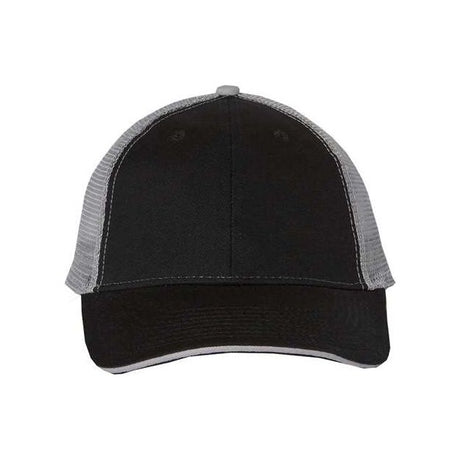 Valucap Sandwich Trucker Cap - Valucap S102 Valucap Black/ Grey Adjustable