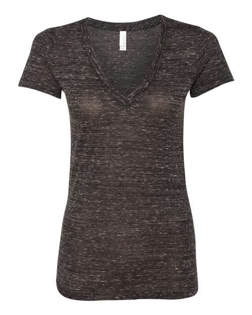 BELLA + CANVAS Women’s Jersey Deep V-Neck Tee - BELLA + CANVAS 6035 BELLA + CANVAS Black Marble L