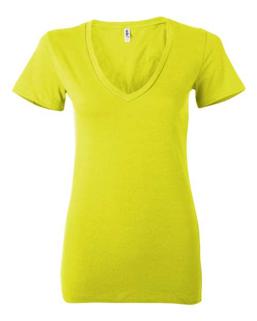 BELLA + CANVAS Women’s Jersey Deep V-Neck Tee - BELLA + CANVAS 6035 BELLA + CANVAS Neon Yellow 2XL