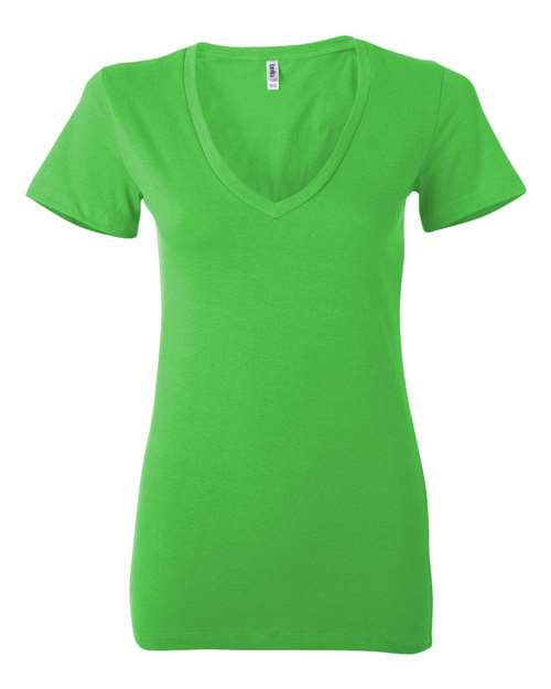 BELLA + CANVAS Women’s Jersey Deep V-Neck Tee - BELLA + CANVAS 6035 BELLA + CANVAS Neon Green XL