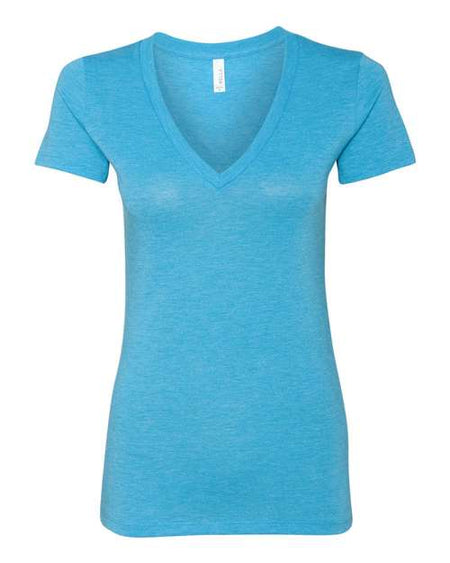 BELLA + CANVAS Women’s Triblend Deep V-Neck Tee - BELLA + CANVAS 8435 BELLA + CANVAS Aqua Triblend 2XL