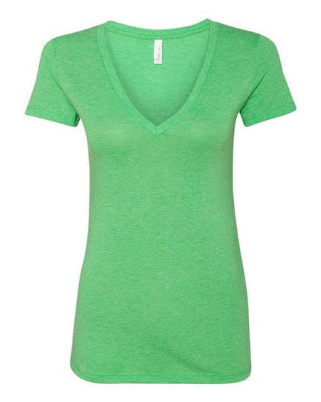 BELLA + CANVAS Women’s Triblend Deep V-Neck Tee - BELLA + CANVAS 8435 BELLA + CANVAS Green Triblend XL