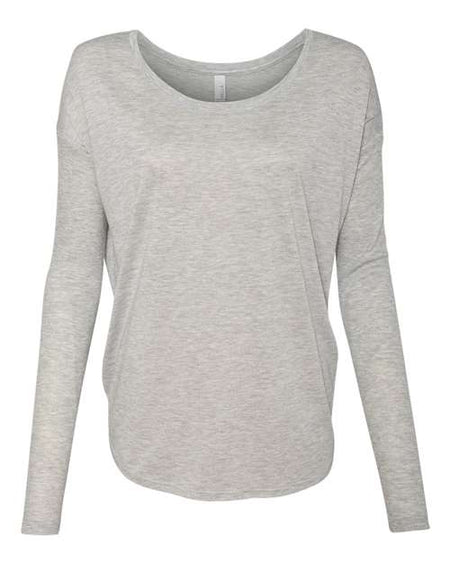 BELLA + CANVAS Women’s Flowy 2x1 Ribbed Long Sleeve Tee - BELLA + CANVAS 8852 BELLA + CANVAS Athletic Heather S