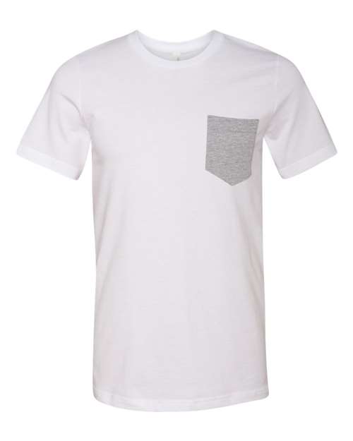 BELLA + CANVAS Jersey Pocket Tee - BELLA + CANVAS 3021 BELLA + CANVAS White/ Athletic Heather S