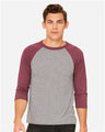 Bella + Canvas 3200 Unisex Three-Quarter Sleeve Baseball Tee