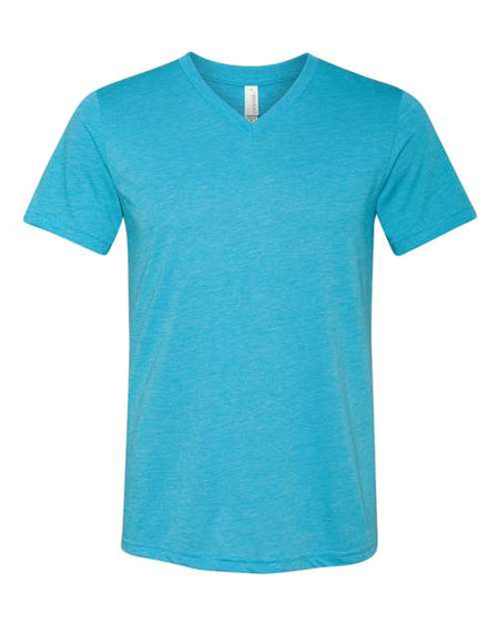 BELLA + CANVAS Triblend V-Neck Short Sleeve Tee - Aqua Triblend - BELLA + CANVAS 3415 BELLA + CANVAS Aqua Triblend XS