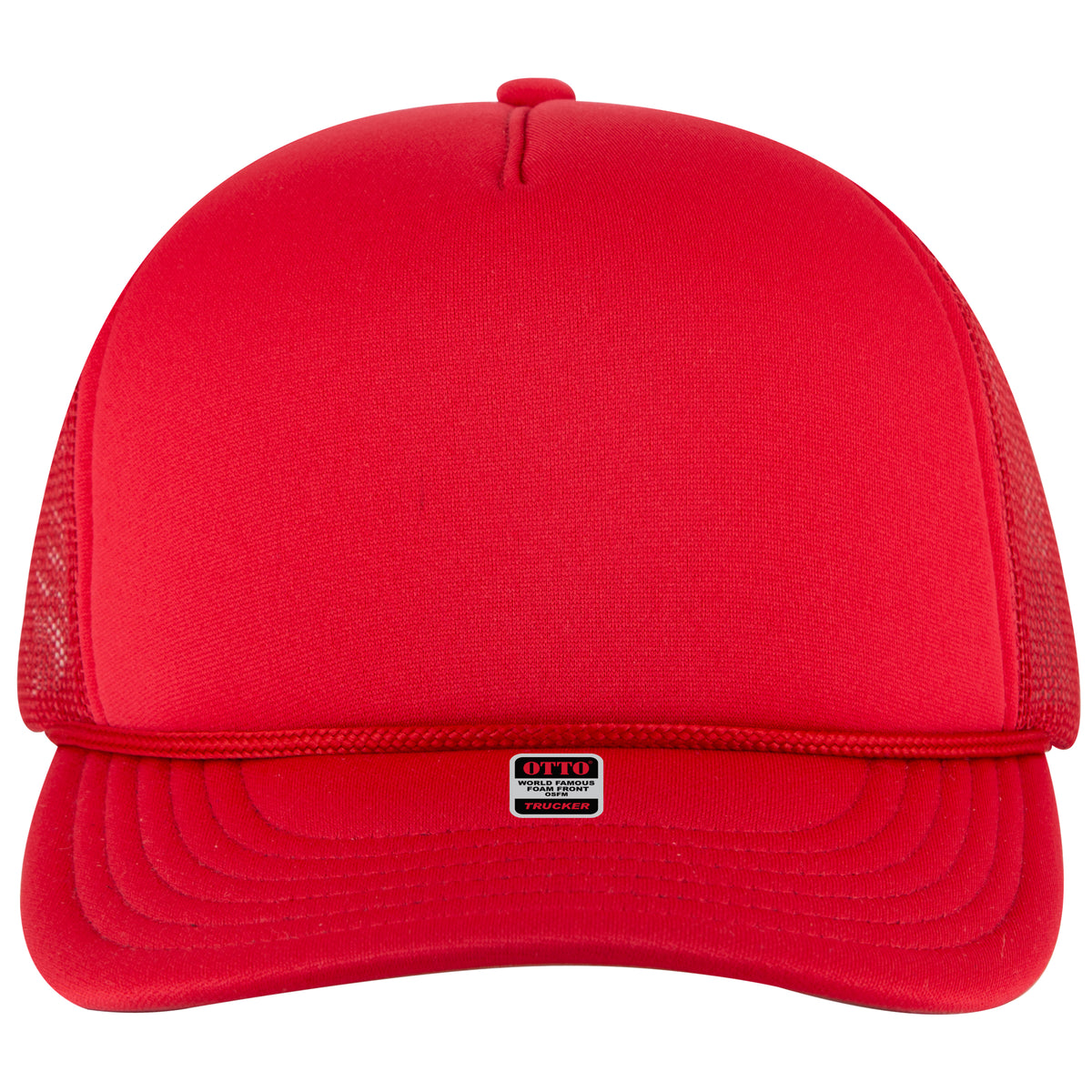 OTTO CAP 5 Panel Pro Style Mesh Back Trucker Hat OTTO 39950-2 Otto Cap 002 - Red OSFM - Adult