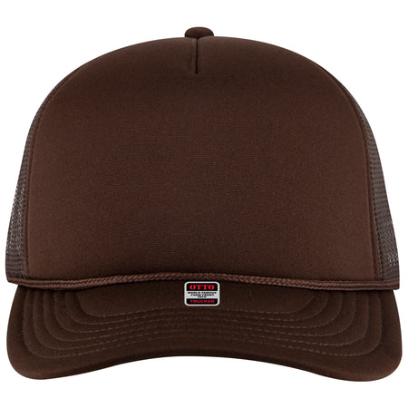 OTTO CAP 5 Panel Pro Style Mesh Back Trucker Hat OTTO 39950-2 Otto Cap 007 - Brown OSFM - Adult