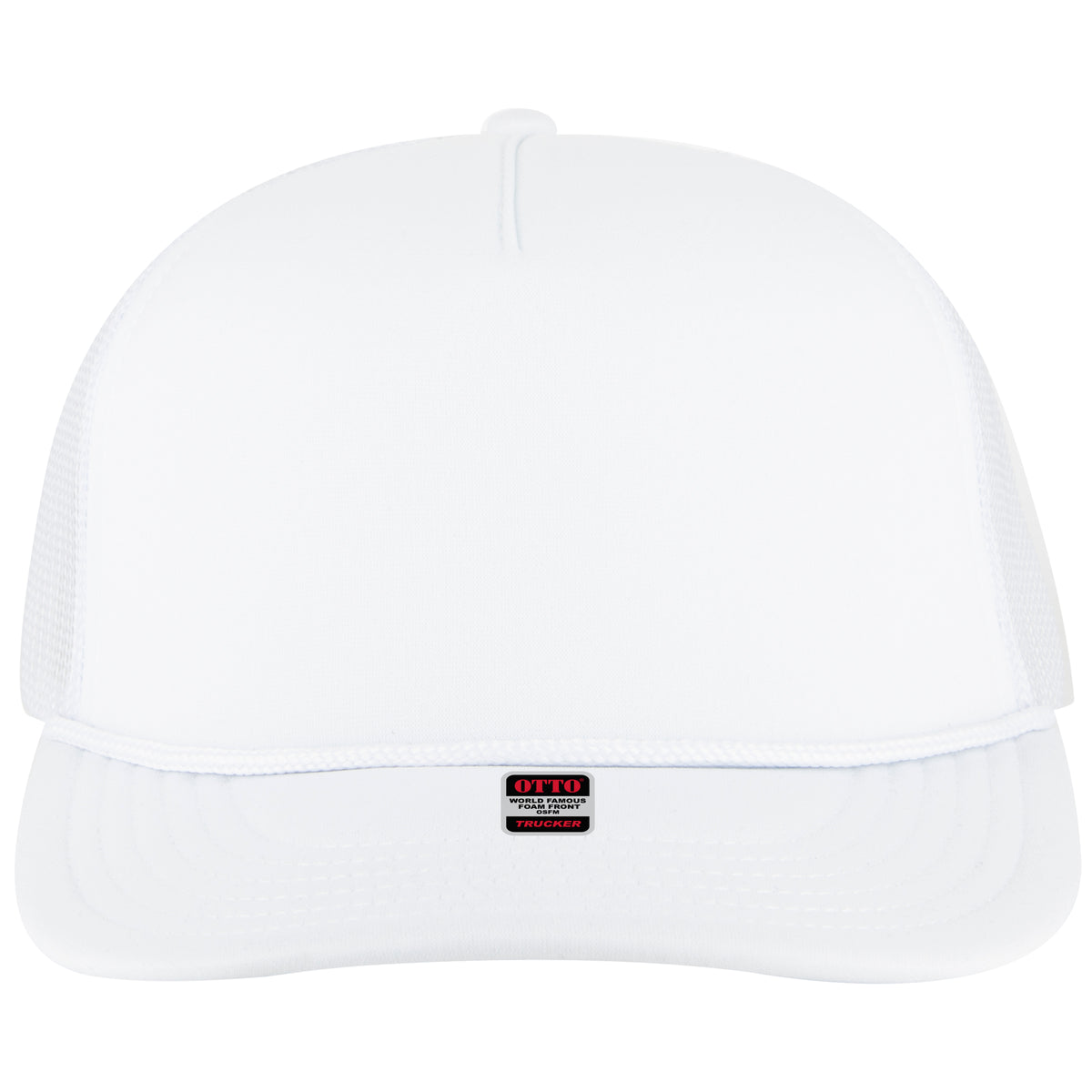 OTTO CAP 5 Panel Pro Style Mesh Back Trucker Hat OTTO 39950-2 Otto Cap 016 - White OSFM - Adult