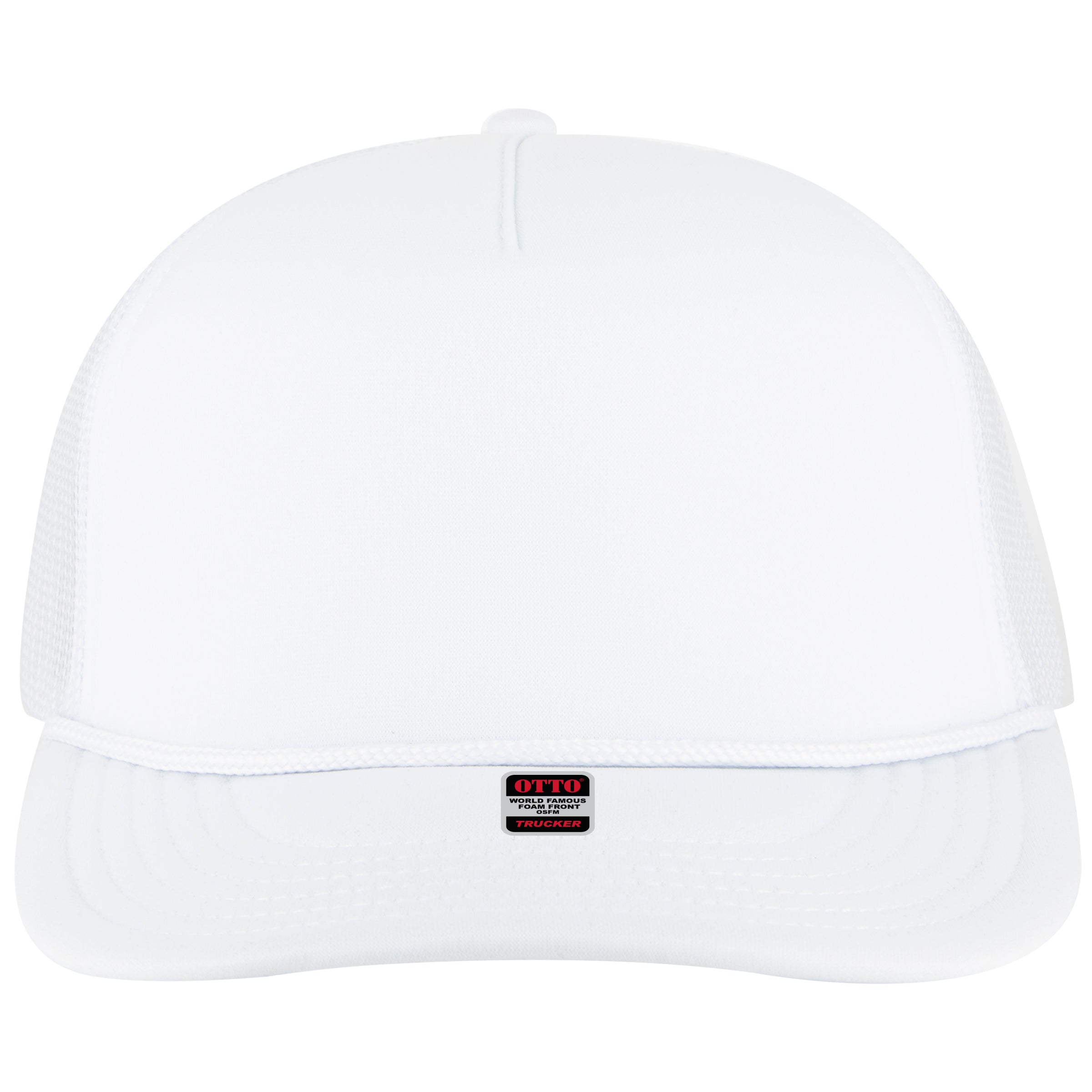 OTTO CAP 5 Panel Pro Style Mesh Back Trucker Hat OTTO 39950-2 Otto Cap 016 - White OSFM - Adult