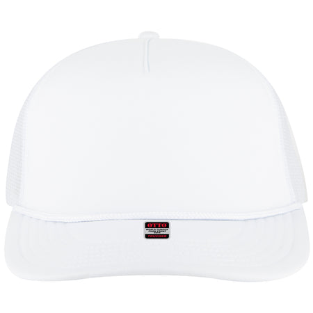 OTTO CAP 5 Panel Pro Style Mesh Back Trucker Hat OTTO 39950-2 Otto Cap 016 - White OSFM - Adult