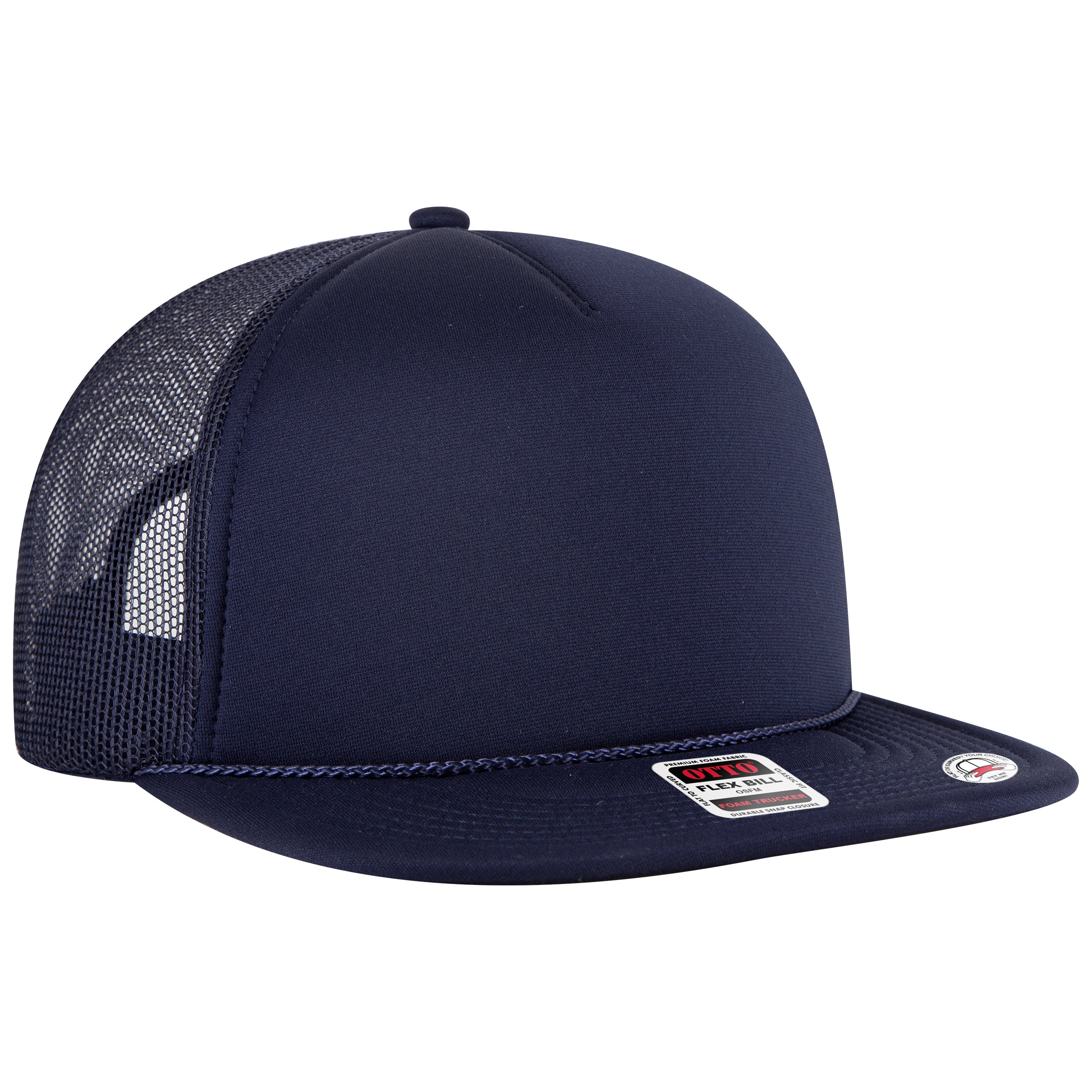 OTTO CAP "OTTO SNAP" 5 Panel Pro Style Mesh Back Trucker Snapback Hat OTTO 3995015-1 Otto Cap 004 - Navy OSFM - Adult