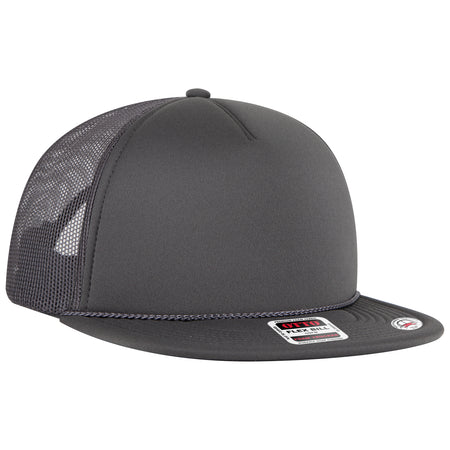 OTTO CAP "OTTO SNAP" 5 Panel Pro Style Mesh Back Trucker Snapback Hat OTTO 3995015-1 Otto Cap 025 - Char. Gray OSFM - Adult