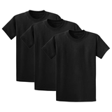 Joe's USA Mens 3-Pack of 100% Heavyweight Cotton T-Shirts Multi-Packs Big & Tall Sizes - Black Joe's USA Black Small