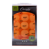 Champion Sports 3-STAR TOURNAMENT TABLE TENNIS BALLS WHITE, PACK OF 6