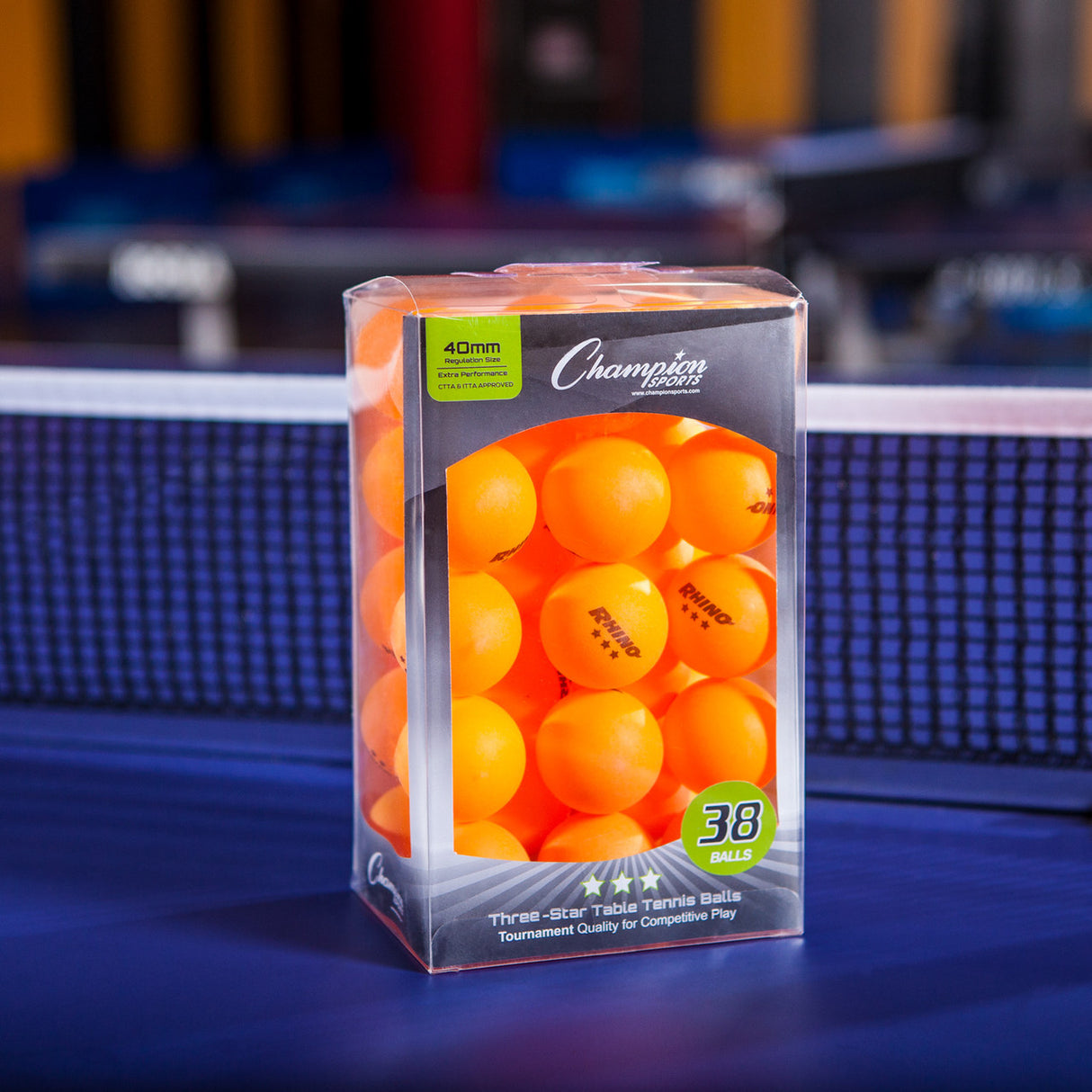 Champion Sports 3-STAR TOURNAMENT TABLE TENNIS BALLS WHITE, PACK OF 6