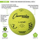 Champion Sports 3 STAR INDOOR SOCCER BALL SIZE 4
