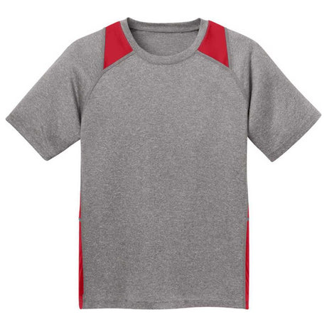 Youth All Sport 2-Color Heather Athletic T-Shirts in 10 Colors. Sizes S-XL DRI-EQUIP