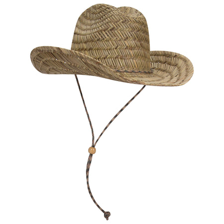 OTTO CAP Straw Cowboy Hat w/Adjustable Cord OTTO 129-1326 Otto Cap 031 - Natural M