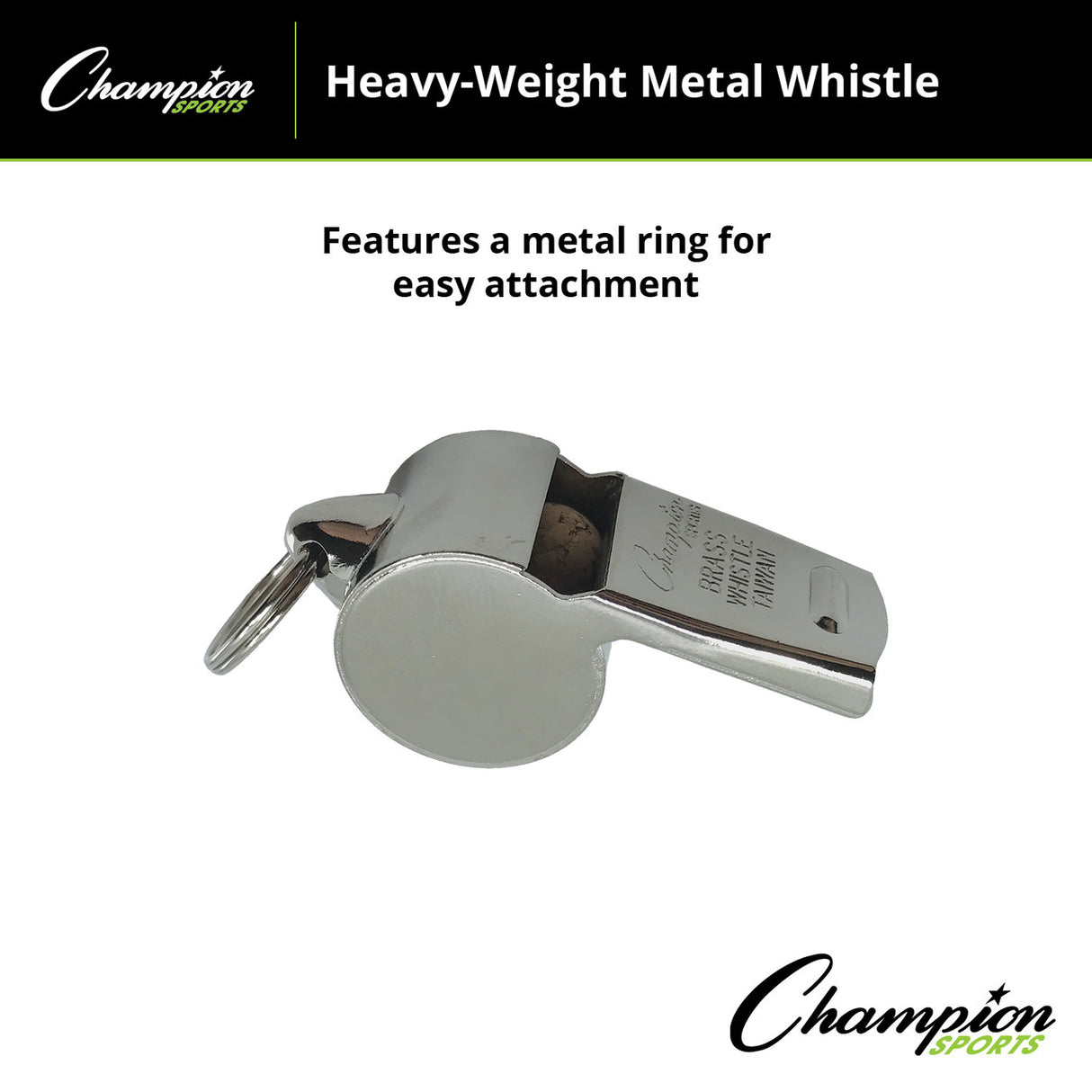 Champion Sports HEAVY-WEIGHT METAL WHISTLE