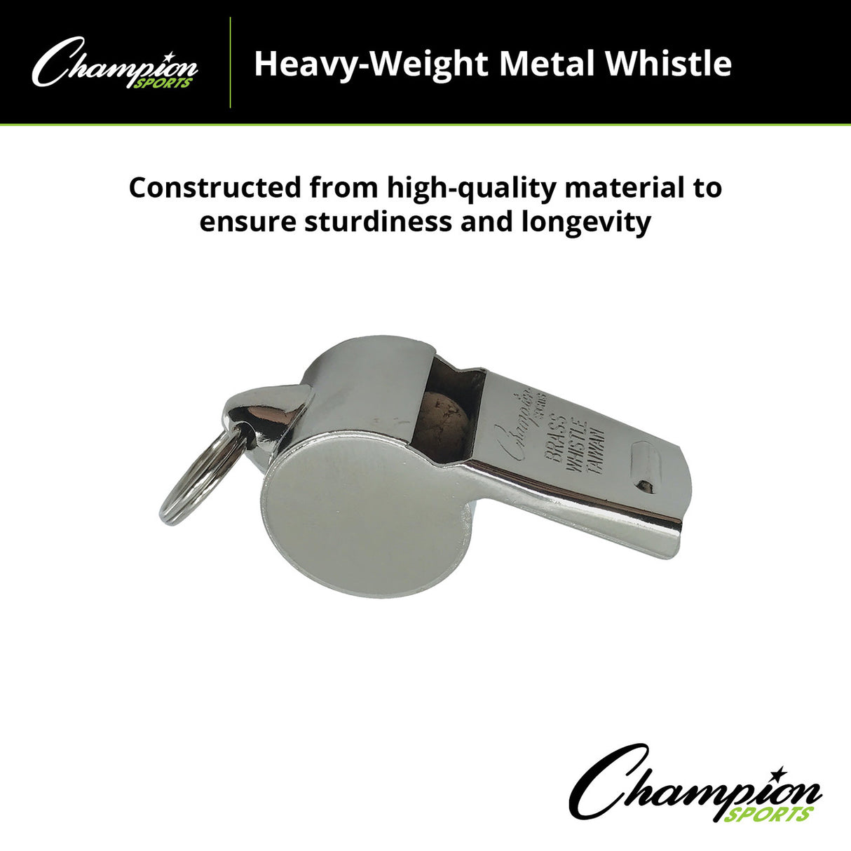 Champion Sports HEAVY-WEIGHT METAL WHISTLE