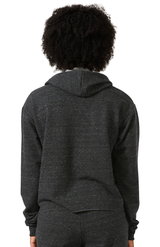 Royal Apparel 40175 Women's Triblend French Terry Pullover Crop Hoodie - Tri Onyx