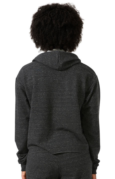 Royal Apparel 40175 Women's Triblend French Terry Pullover Crop Hoodie - Tri Onyx