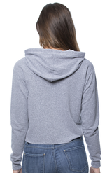 Royal Apparel 40175 Women's Triblend French Terry Pullover Crop Hoodie - Tri Vintage Grey