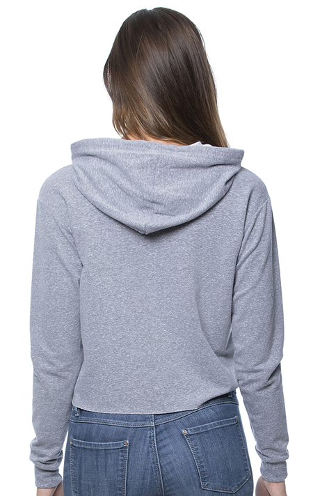 Royal Apparel 40175 Women's Triblend French Terry Pullover Crop Hoodie - Tri Vintage Grey