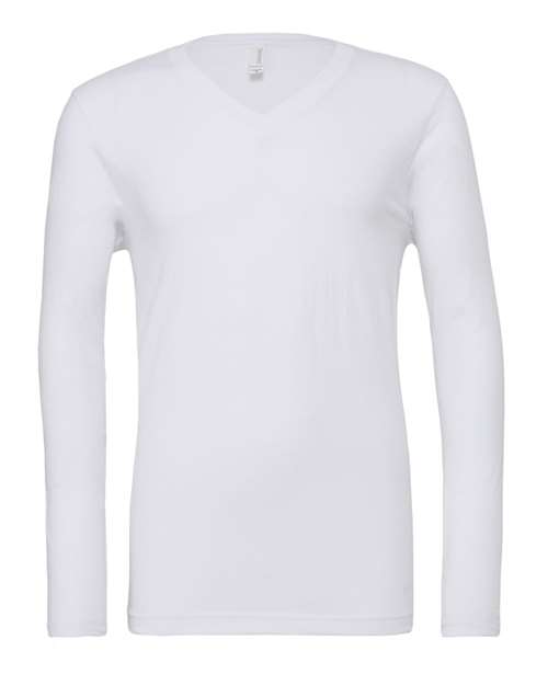 BELLA + CANVAS Long Sleeve V-Neck Tee - BELLA + CANVAS 3425 BELLA + CANVAS White XS