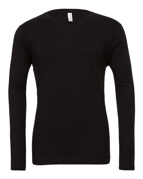 BELLA + CANVAS Long Sleeve V-Neck Tee - BELLA + CANVAS 3425 BELLA + CANVAS Black XS