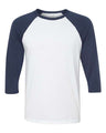 Bella + Canvas 3200 Unisex Three-Quarter Sleeve Baseball Tee