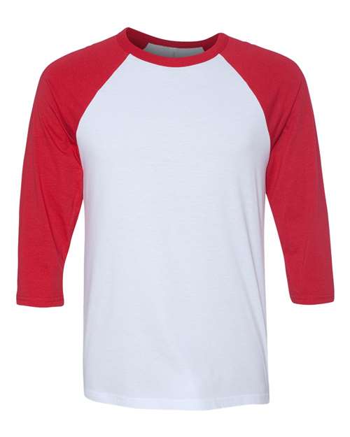 Bella + Canvas 3200 Unisex Three-Quarter Sleeve Baseball Tee