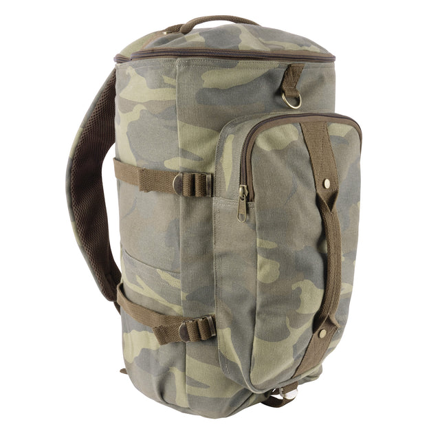 Rothco Convertible Canvas Duffle / Backpack - 19 Inches Woodland Camo