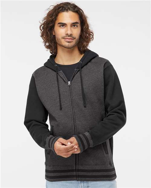 Independent Trading Co. Unisex Heavyweight Varsity Full-Zip Hooded Sweatshirt - Independent Trading Co. IND45UVZ