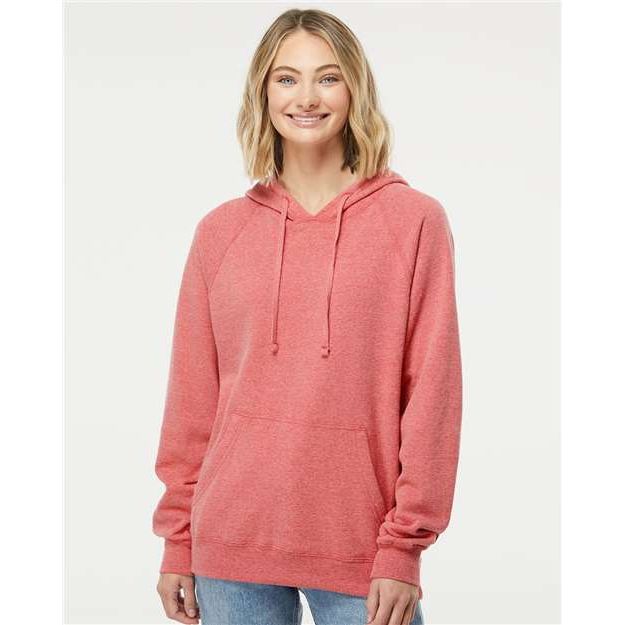 Independent Trading Co. Special Blend Raglan Hooded Sweatshirt - Pomegranate - Independent Trading Co. PRM33SBP Independent Trading Co. Pomegranate XS